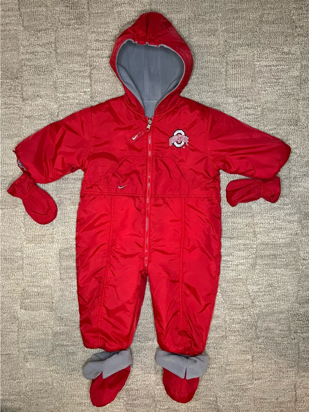 Nike Ohio State Buckeyes Infant Hooded Snowsuit Bunting - Red 12M